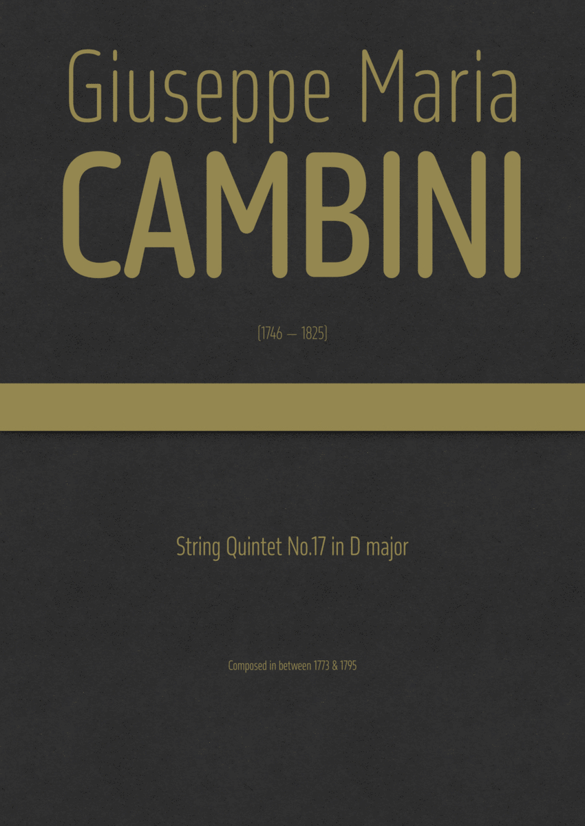Cambini - String Quintet No.17 in D major image number null