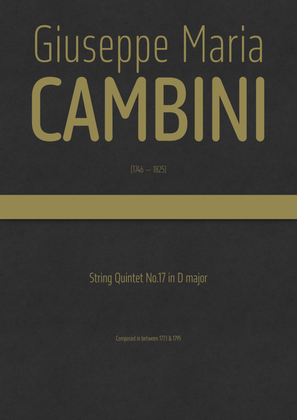 Cambini - String Quintet No.17 in D major