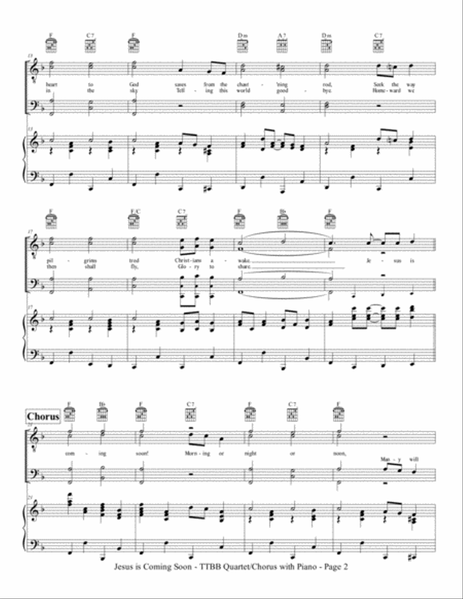 Jesus Is Coming Soon Piano, Vocal, Guitar scores gallery preview page 4