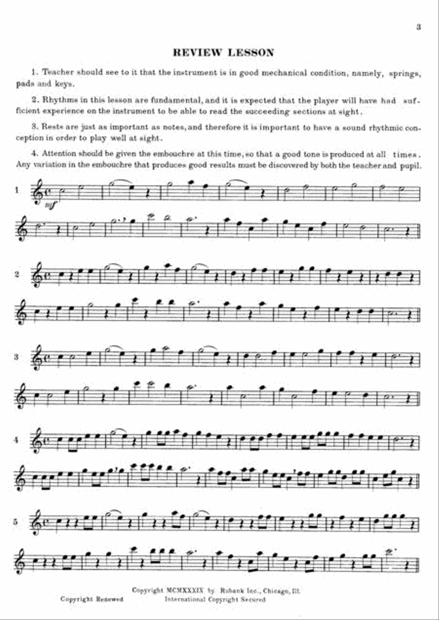Rubank Intermediate Method – Flute or Piccolo Concert Band Methods scores gallery preview page 2