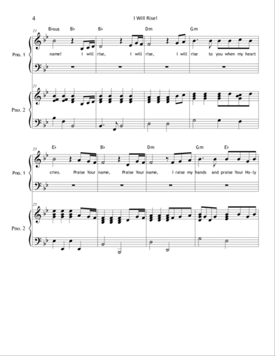 I Will Rise (Vocal Solo) Unison Choir scores gallery preview page 4