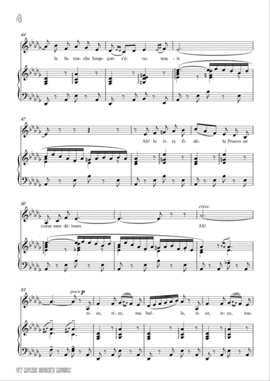 Gounod-Sérénade in D flat Major,for Voice and Piano Voice Solo scores gallery preview page 6