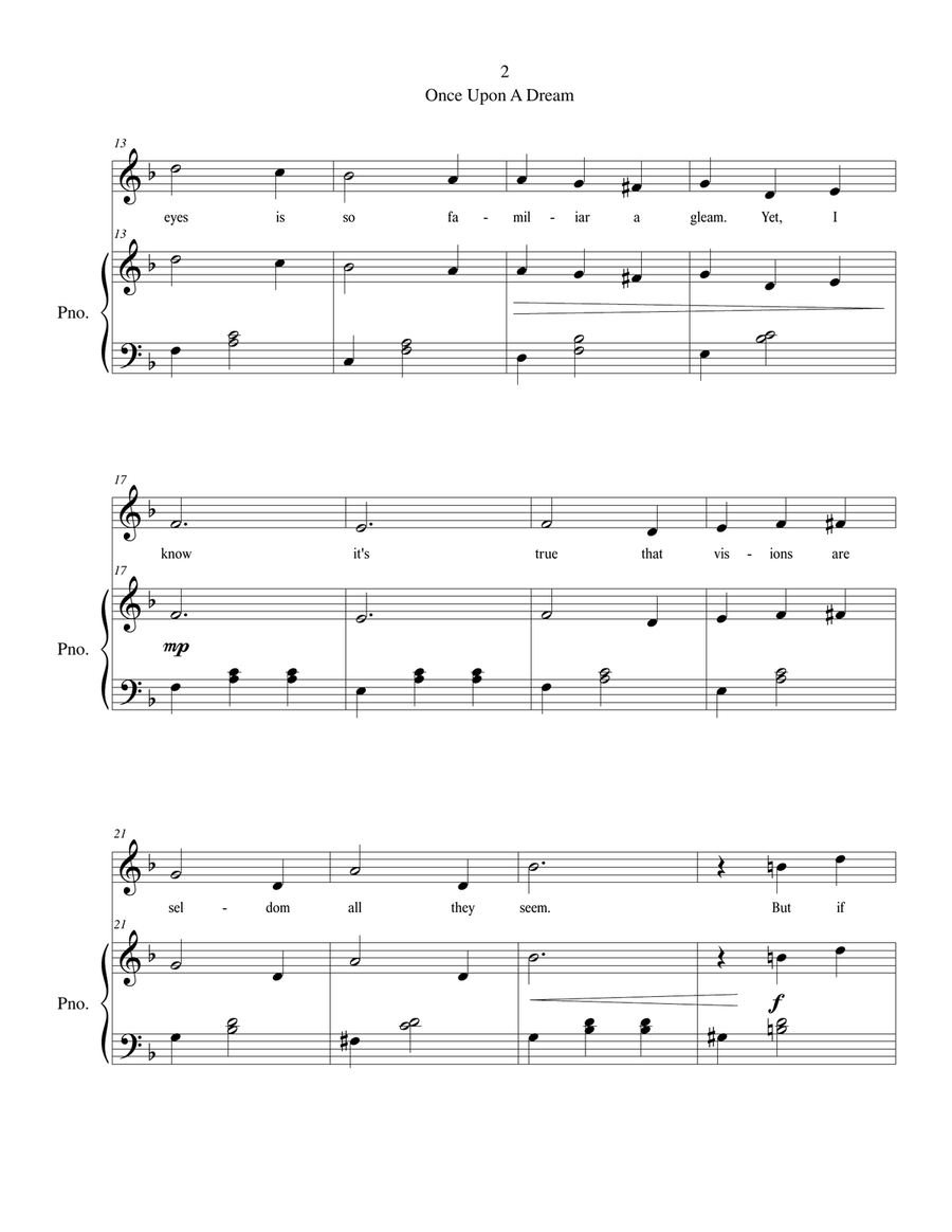 Once Upon A Dream Once Upon A Dream Easy Piano scores gallery preview page 2