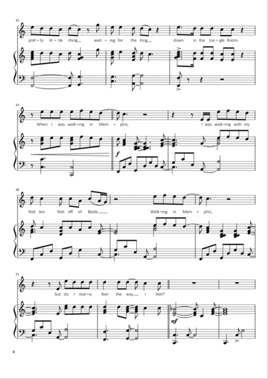 Walking In Memphis Voice scores gallery preview page 4