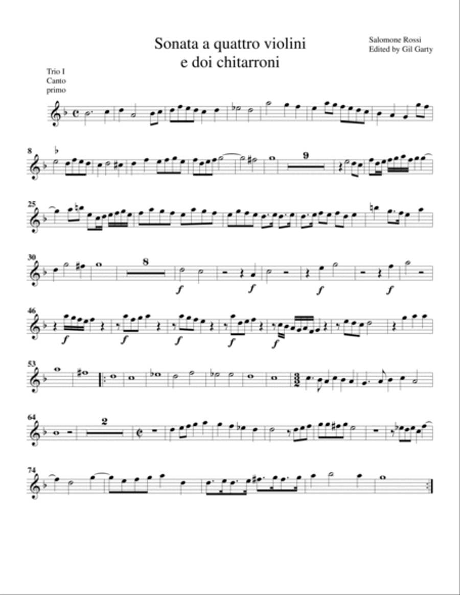 Sonata a quattro violini e doi chitarroni (arrangement for 6 recorders) Small Ensemble scores gallery preview page 5