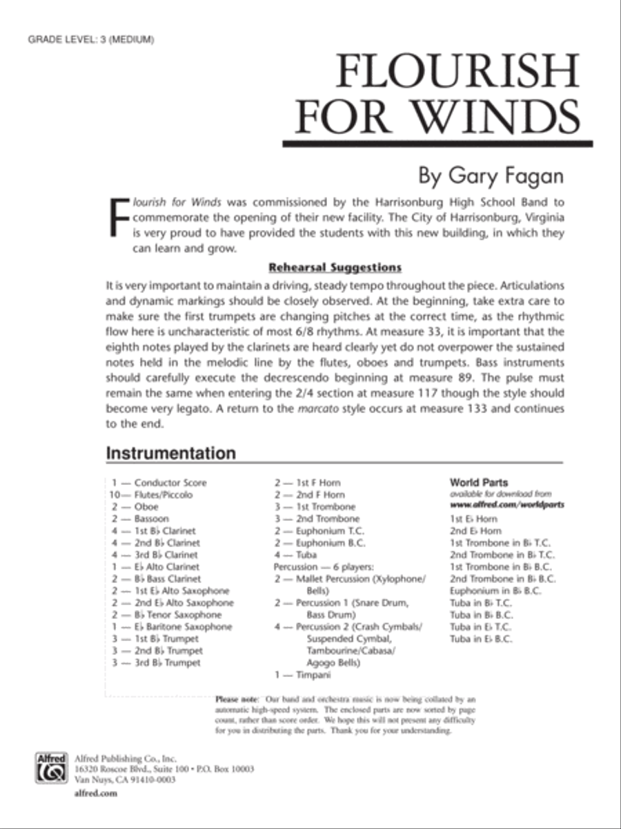 Flourish for Winds: Score Concert Band scores gallery preview page 1