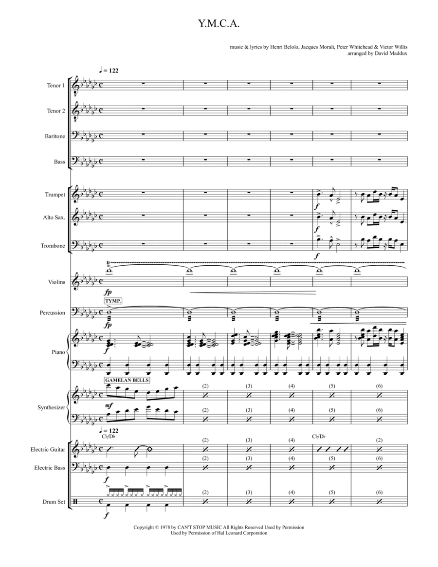 Y.m.c.a. Large Ensemble scores gallery preview page 1