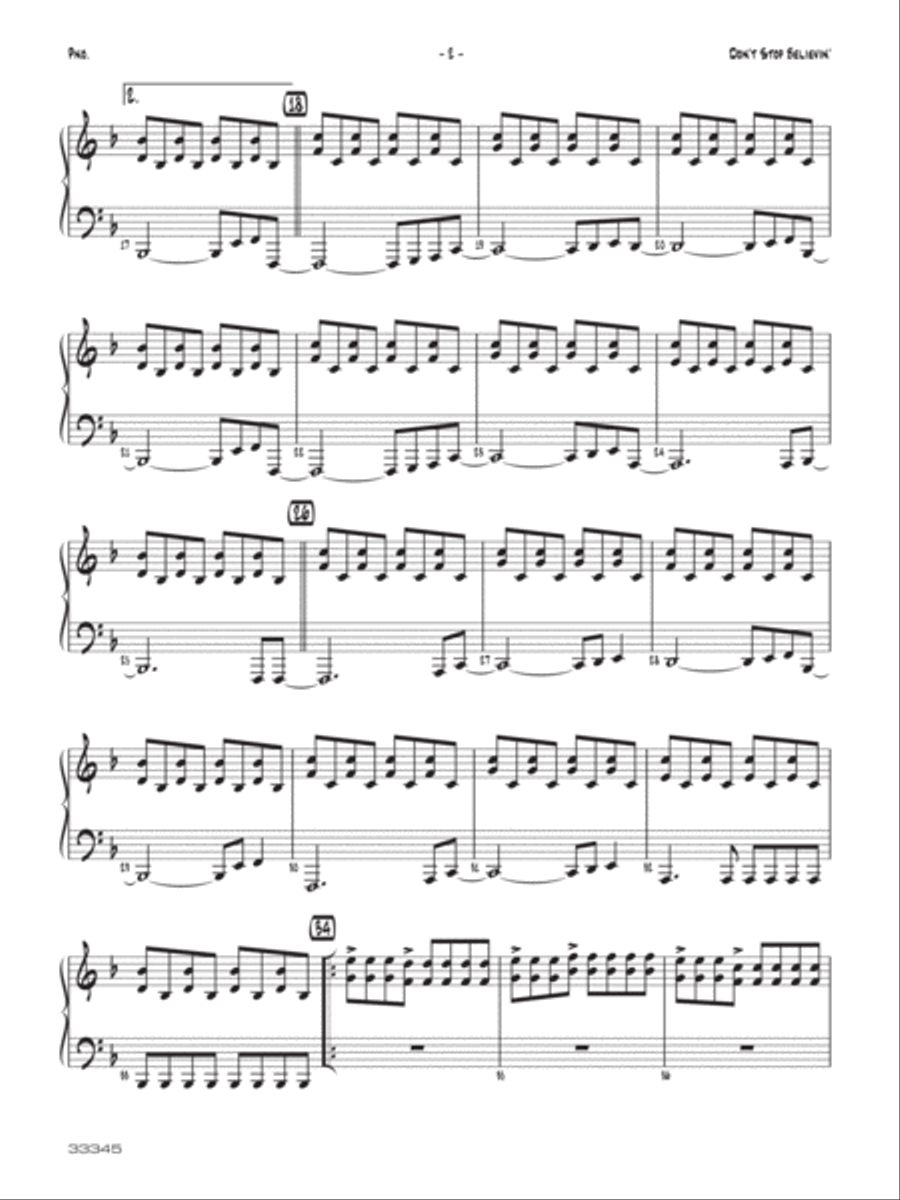 Don't Stop Believin': Piano Accompaniment Jazz Ensemble scores gallery preview page 2