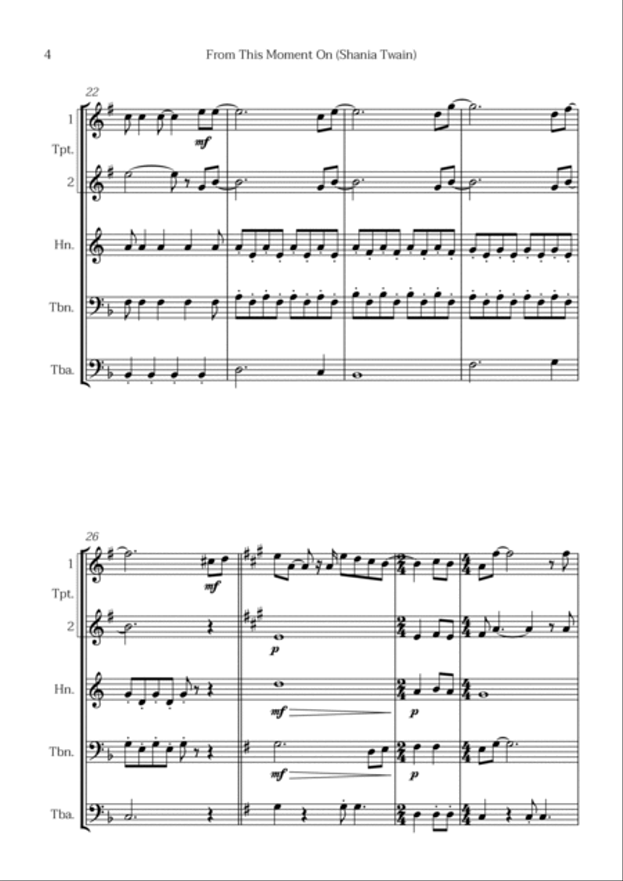 From This Moment On Brass Quintet scores gallery preview page 4