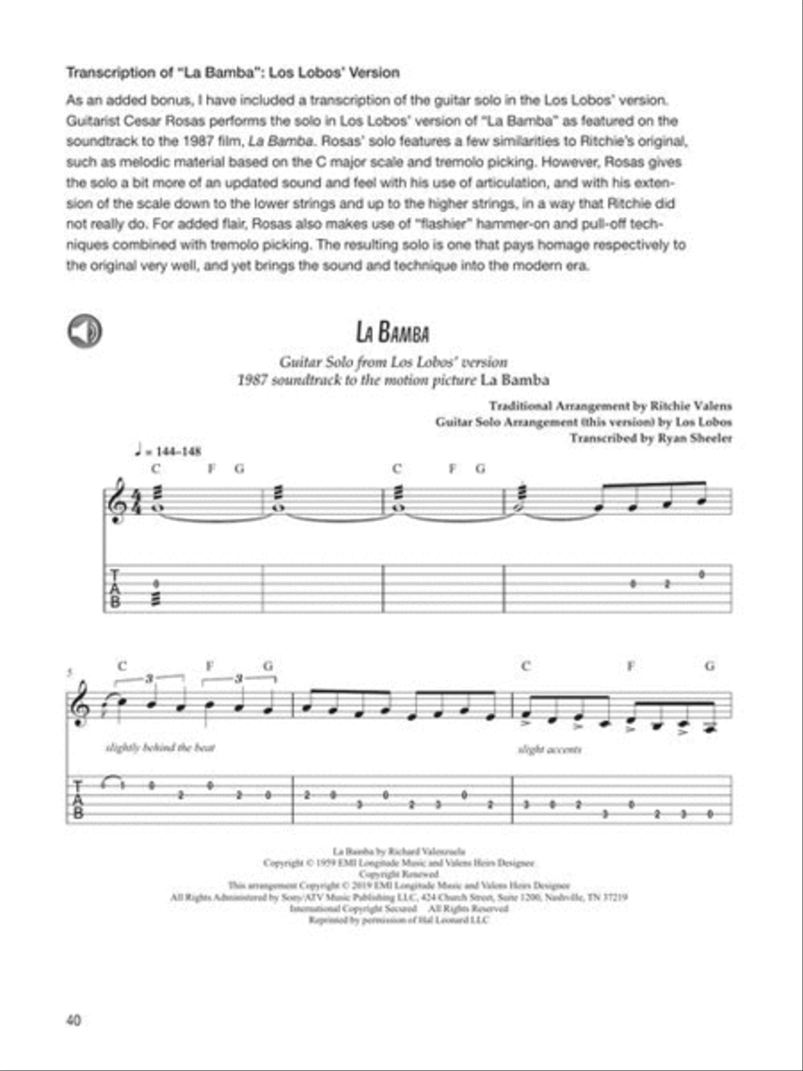 Ritchie Valens Ritchie Valens Guitar Tablature scores gallery preview page 6