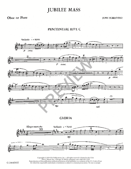 Jubilee Mass - Instrument edition