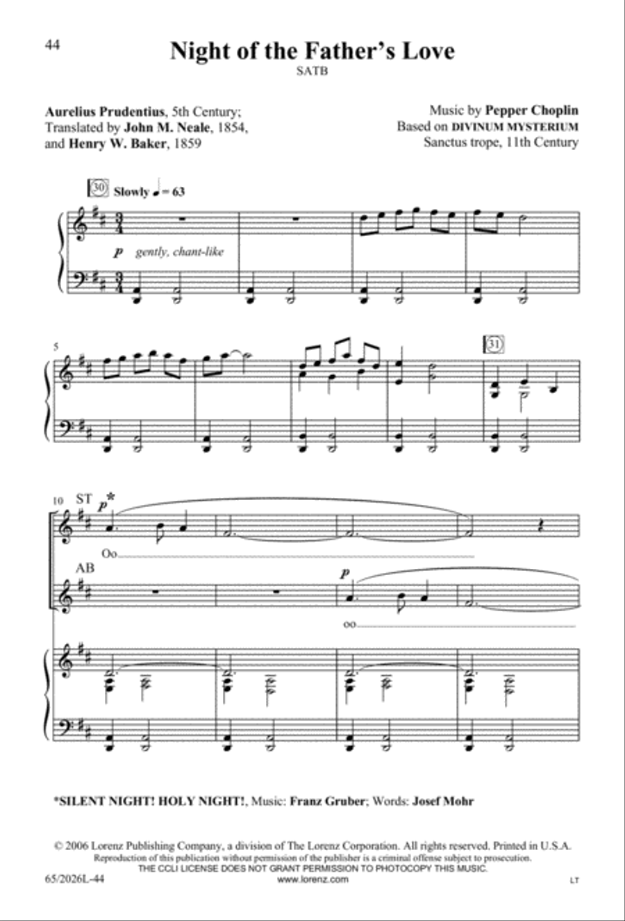 Night of the Father's Love 4-Part scores gallery preview page 45