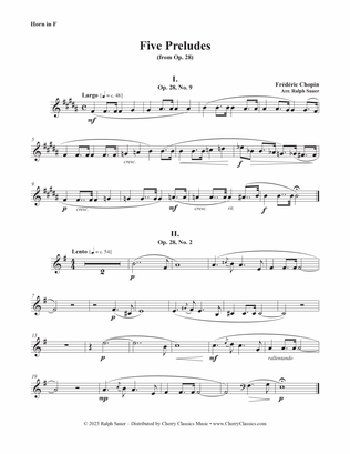 Five Preludes for Horn and Piano