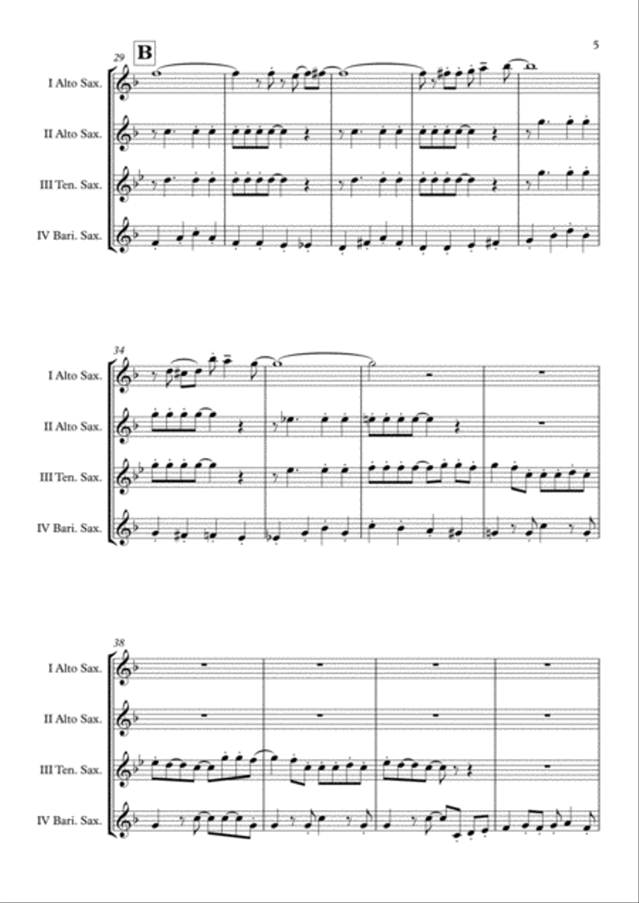 Beach Boys Medley Beach Boys Medley Saxophone Quartet scores gallery preview page 6