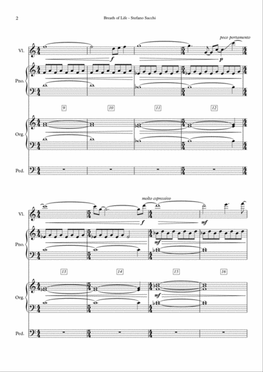 Breath of Life - Violin, Piano and Organ String Duet scores gallery preview page 2