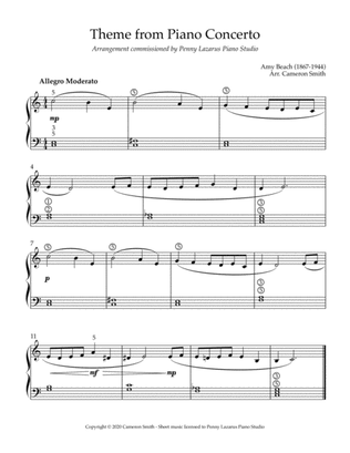 Theme from Piano Concerto - Level 2 piano arrangement