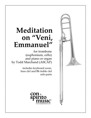 Book cover for Meditation on "Veni, Emmanuel" — trombone and piano or organ