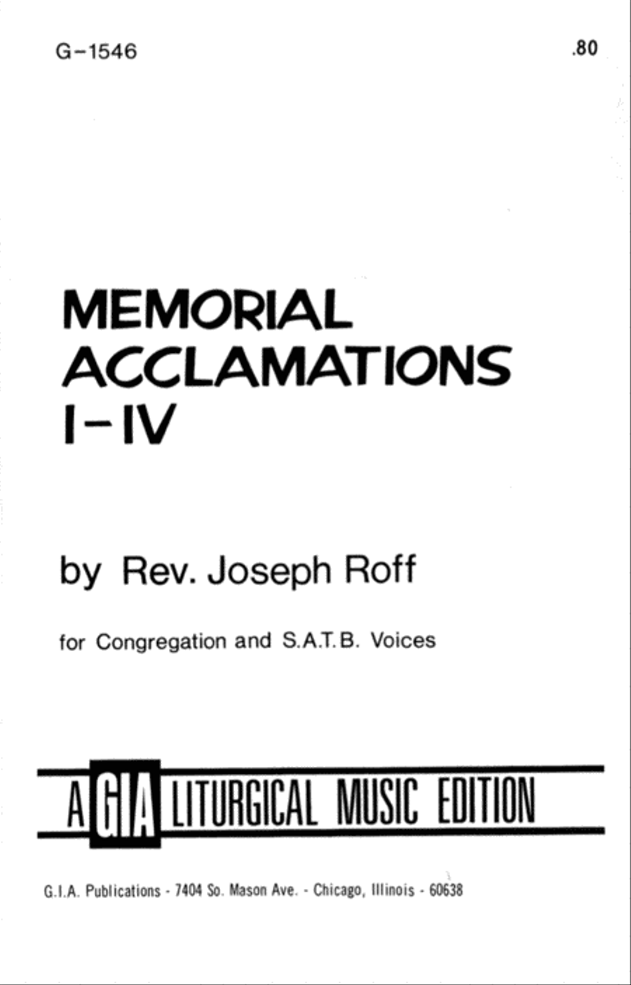 Memorial Acclamations I–IV 4-Part scores gallery preview page 1