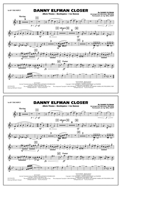 Book cover for Danny Elfman Closer - 1st Bb Trumpet
