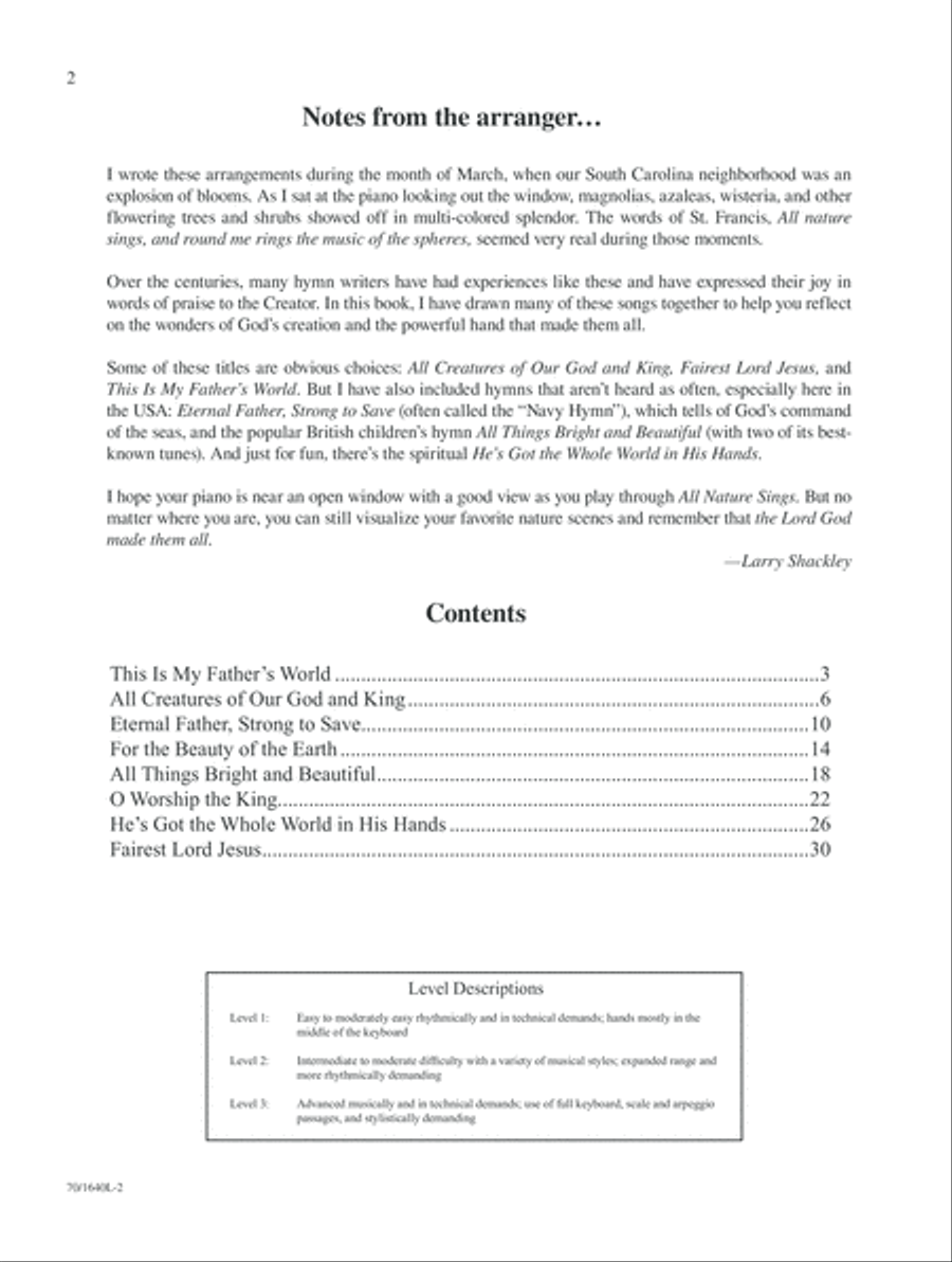 All Nature Sings Piano Solo scores gallery preview page 2