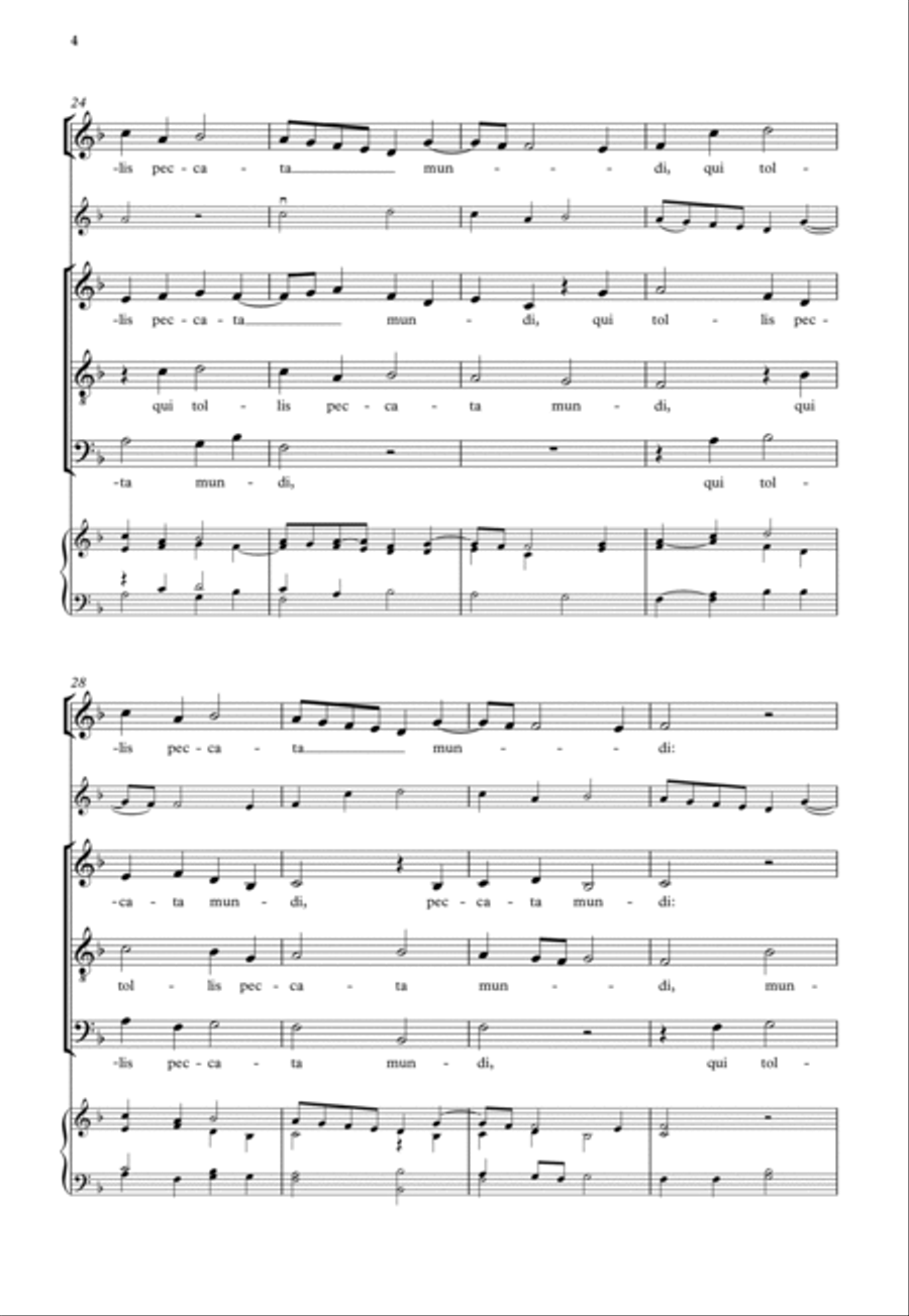 Agnus Dei II from Missa Brevis 4-Part scores gallery preview page 4