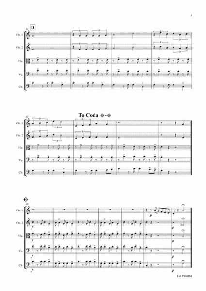 La Paloma - Spanish Habanera - String Orchestra image number null