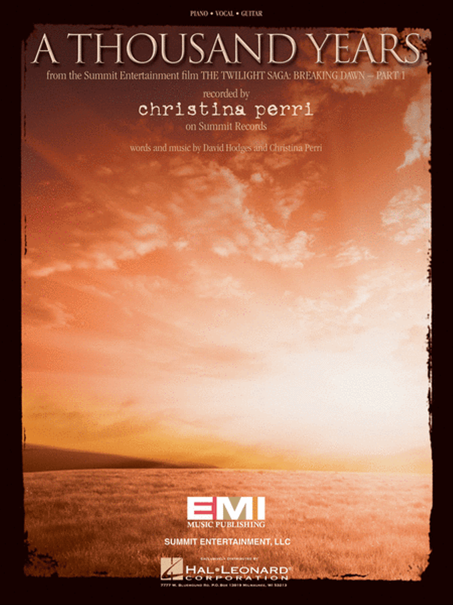 A Thousand Years Piano, Vocal, Guitar scores gallery preview page 1
