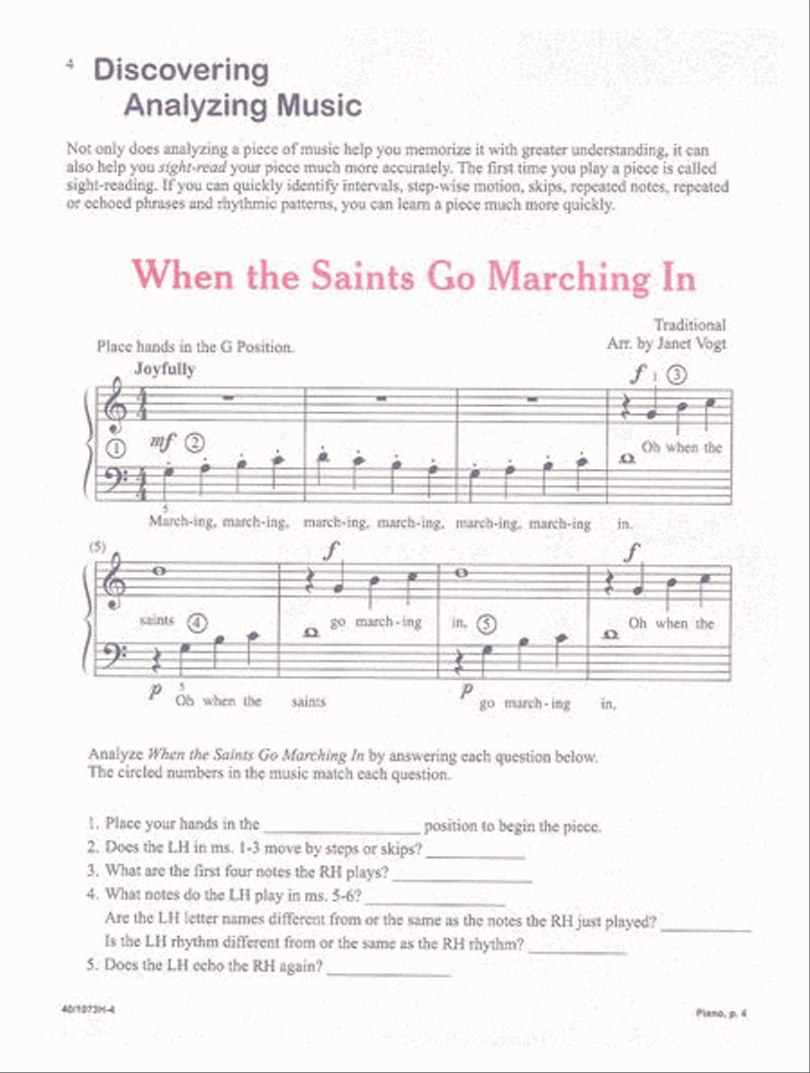 Piano Discoveries Theory Book 1B Piano Method scores gallery preview page 4