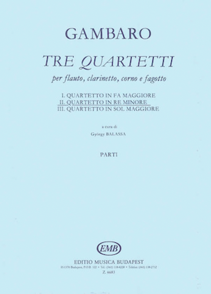 Quartet in D Minor for Flute, Clarinet, Horn, Bassoon