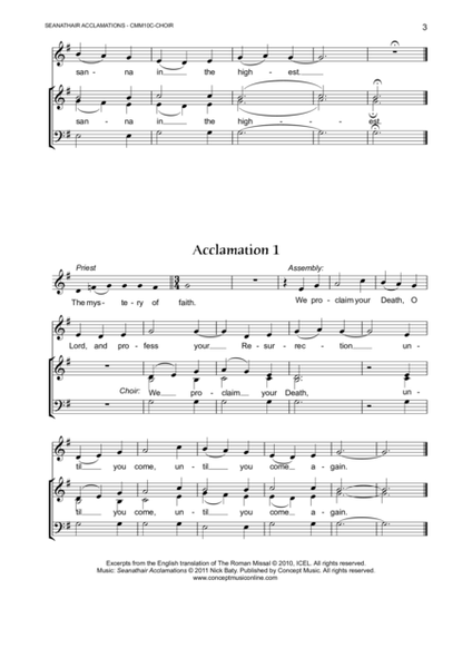 Seanathair Acclamations (Choir parts)