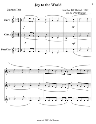 Joy to the World-Clarinet Trio