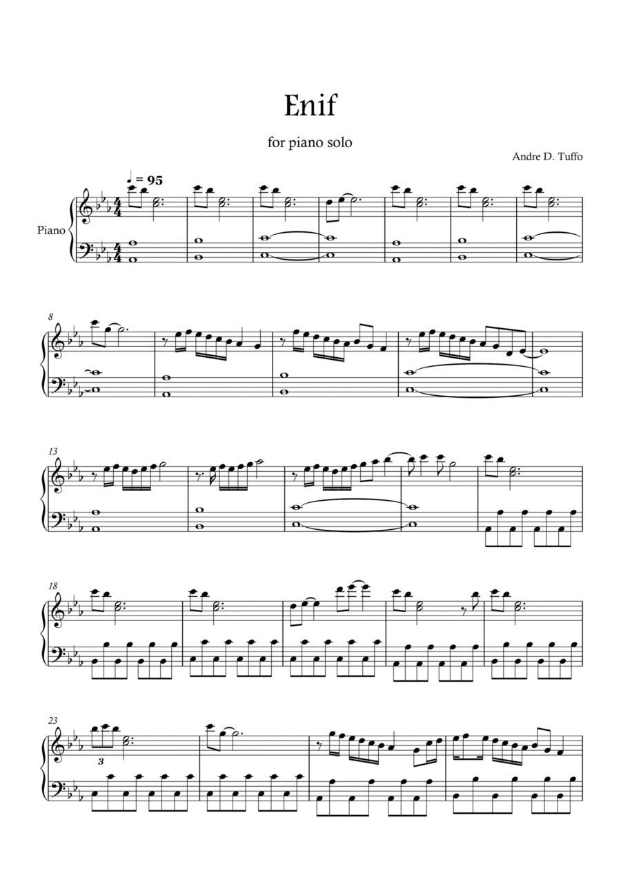 Enif ( piano solo minimalism) Piano Solo scores gallery preview page 1