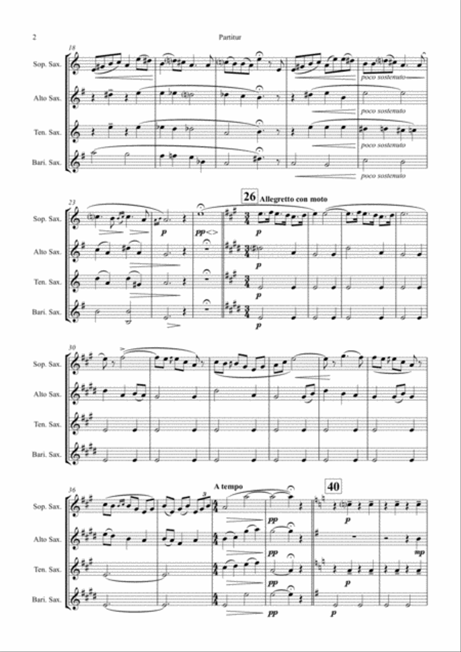 Solveig's Song - from Peer Gynt Suite - Saxophone Quartet Saxophone Quartet scores gallery preview page 2
