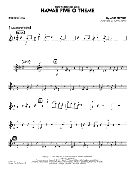 Hawaii Five-O Theme - Baritone Sax