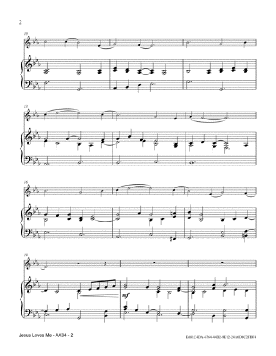 Jesus Loves Me Jesus Loves Me Alto Saxophone scores gallery preview page 2