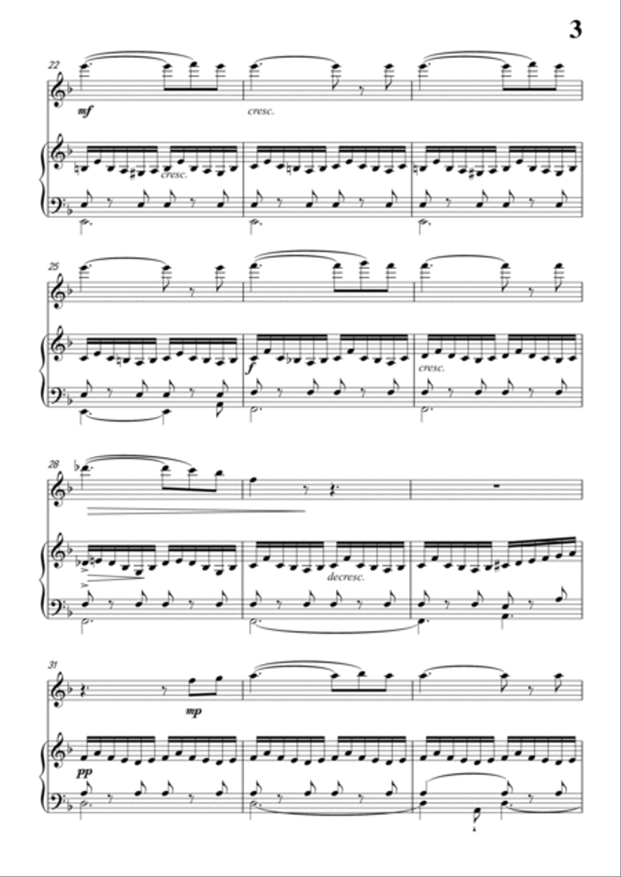 Schubert-Gretchen am Spinnrade,for Violin and piano Violin Solo scores gallery preview page 4