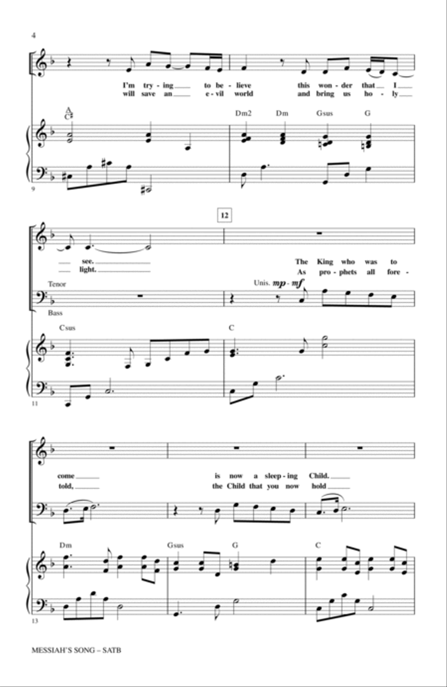 Messiah's Song 4-Part scores gallery preview page 2