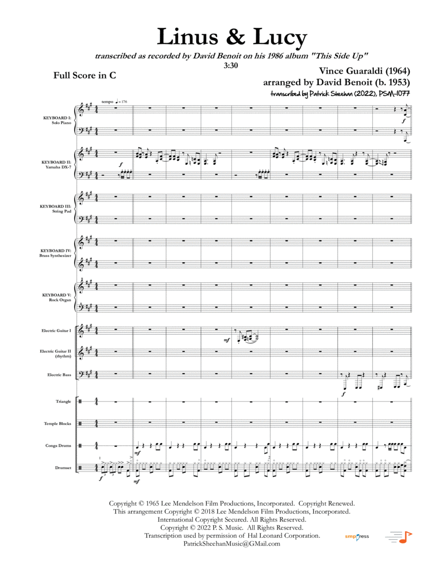 Linus And Lucy Large Ensemble scores gallery preview page 1