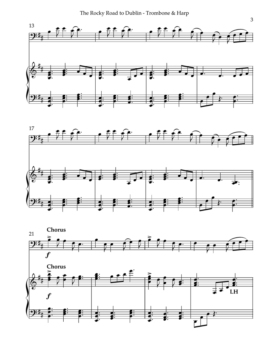 The Rocky Road to Dublin, Duet for Trombone & Harp