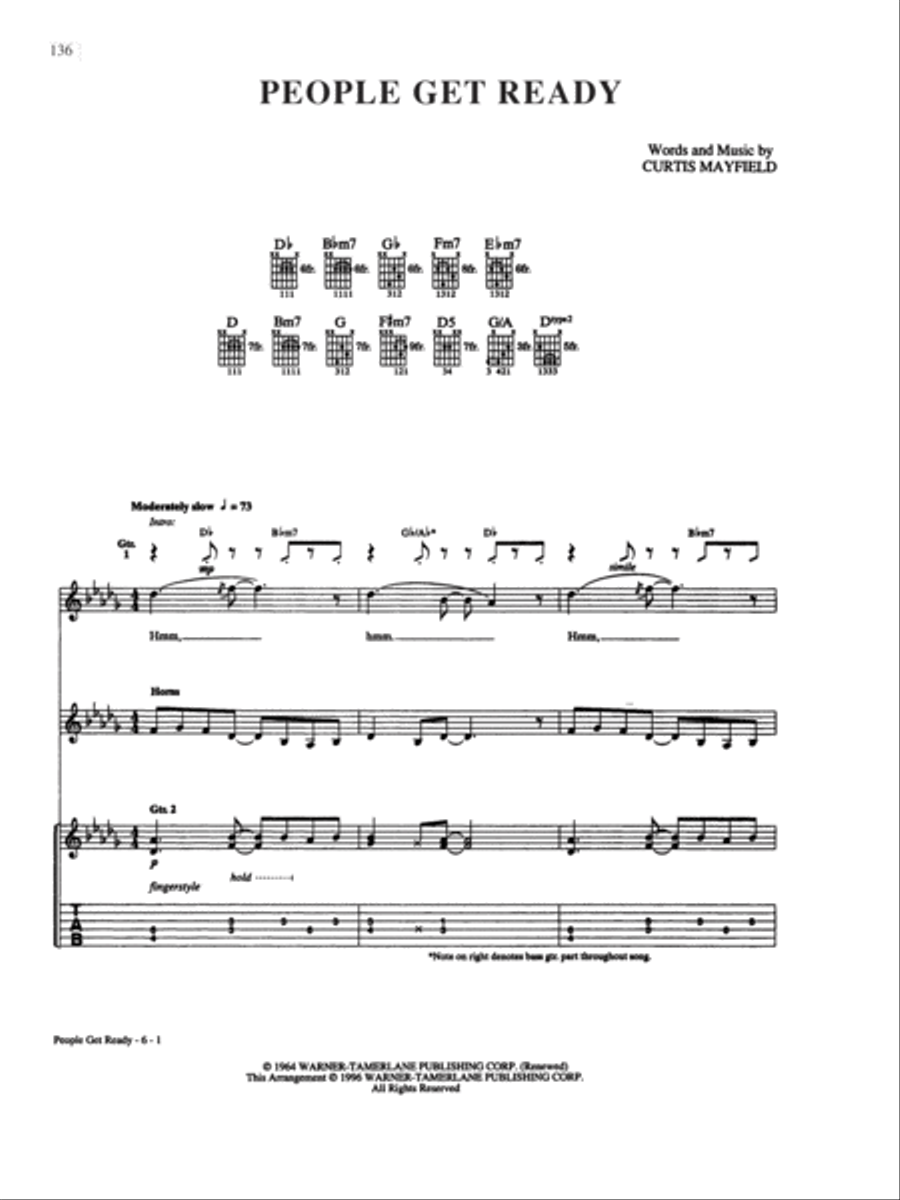 People Get Ready Piano, Vocal, Guitar scores gallery preview page 1