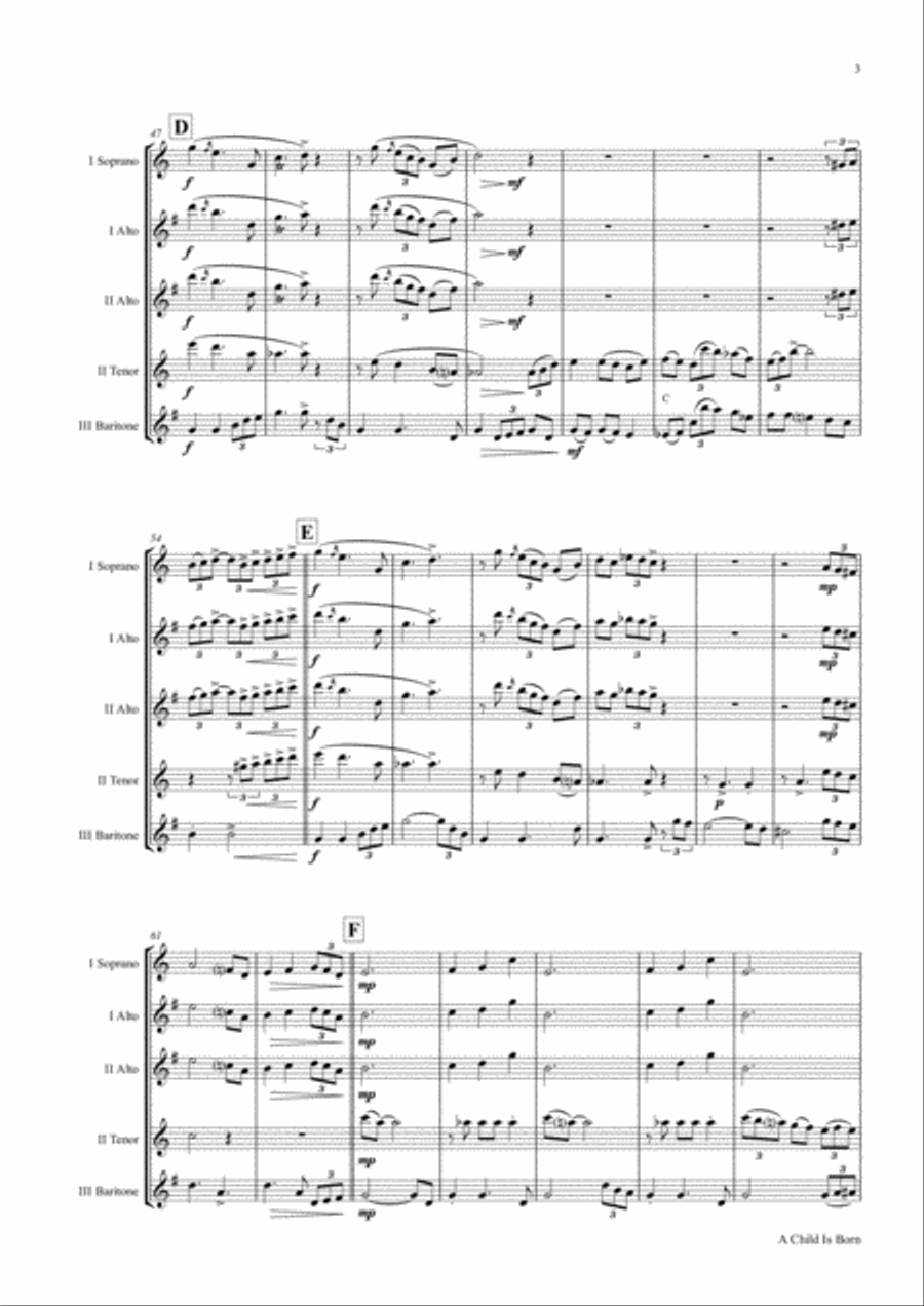 A Child Is Born Woodwind Trio scores gallery preview page 3