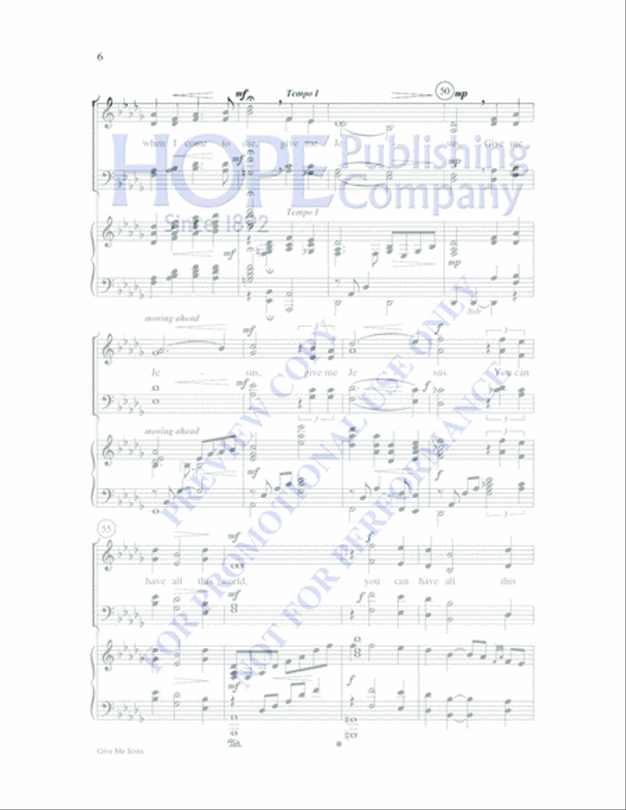 Give Me Jesus 4-Part scores gallery preview page 6
