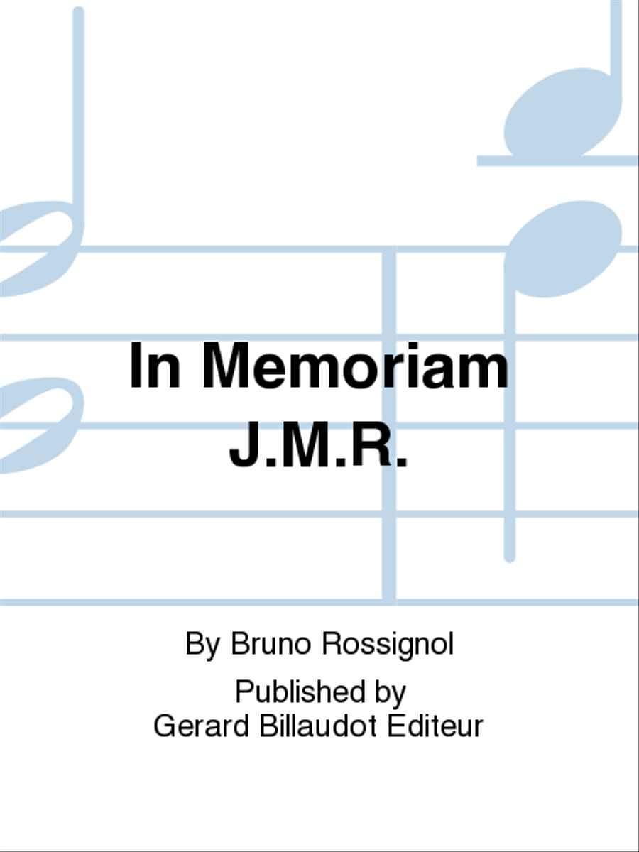 In Memoriam J.M.R. In Memoriam J.M.R. School and Community scores gallery preview page 1