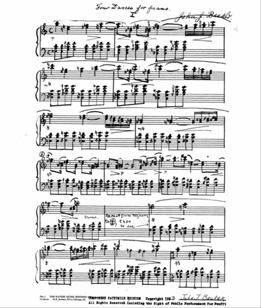 [Becker] Four Modern Dances Piano Solo scores gallery preview page 5