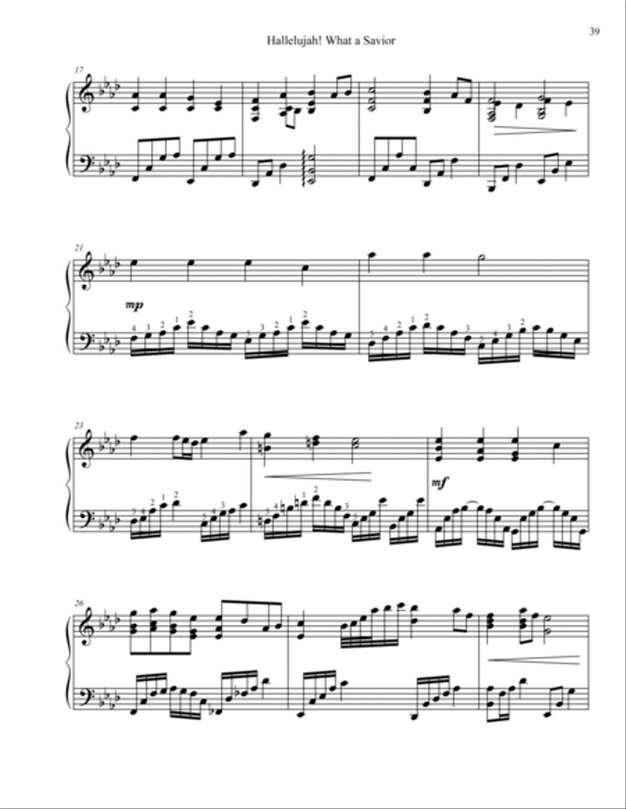 Hallelujah! What a Savior (Man of Sorrows, What a Name) Piano Solo scores gallery preview page 3