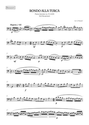 Book cover for Rondo Alla Turca (Turkish March) • bassoon sheet music