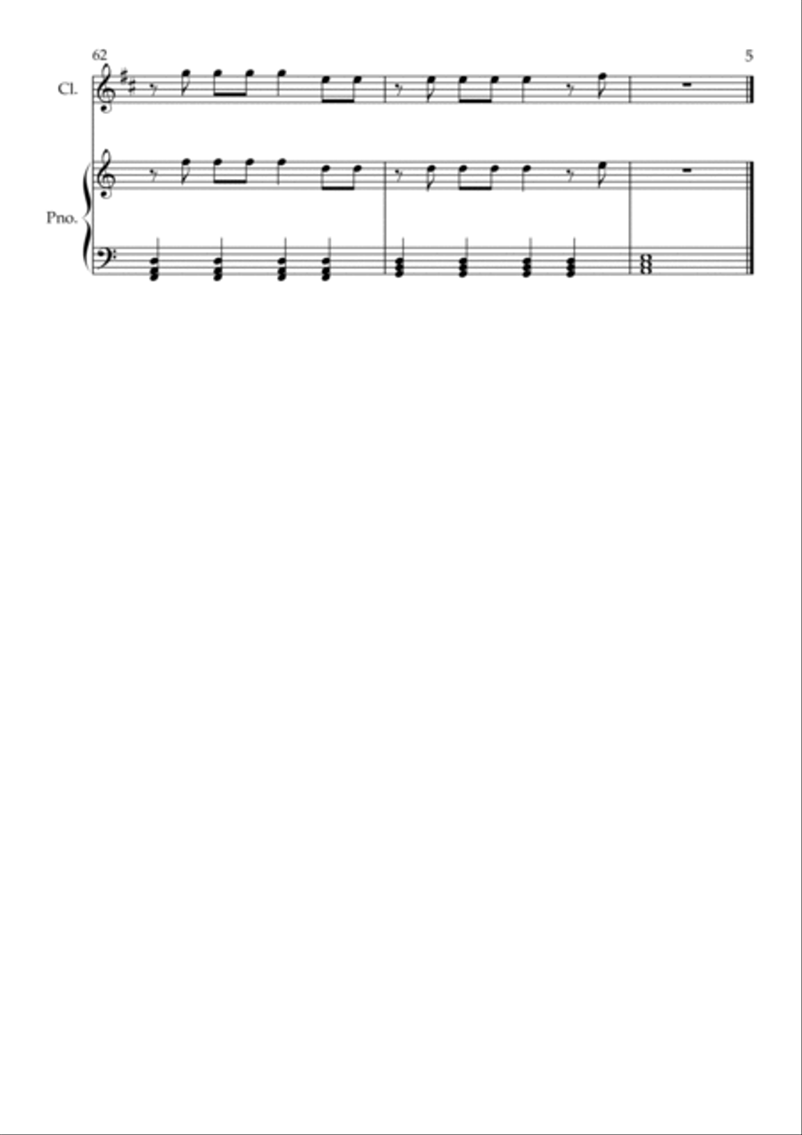 Flowers B-Flat Clarinet scores gallery preview page 5