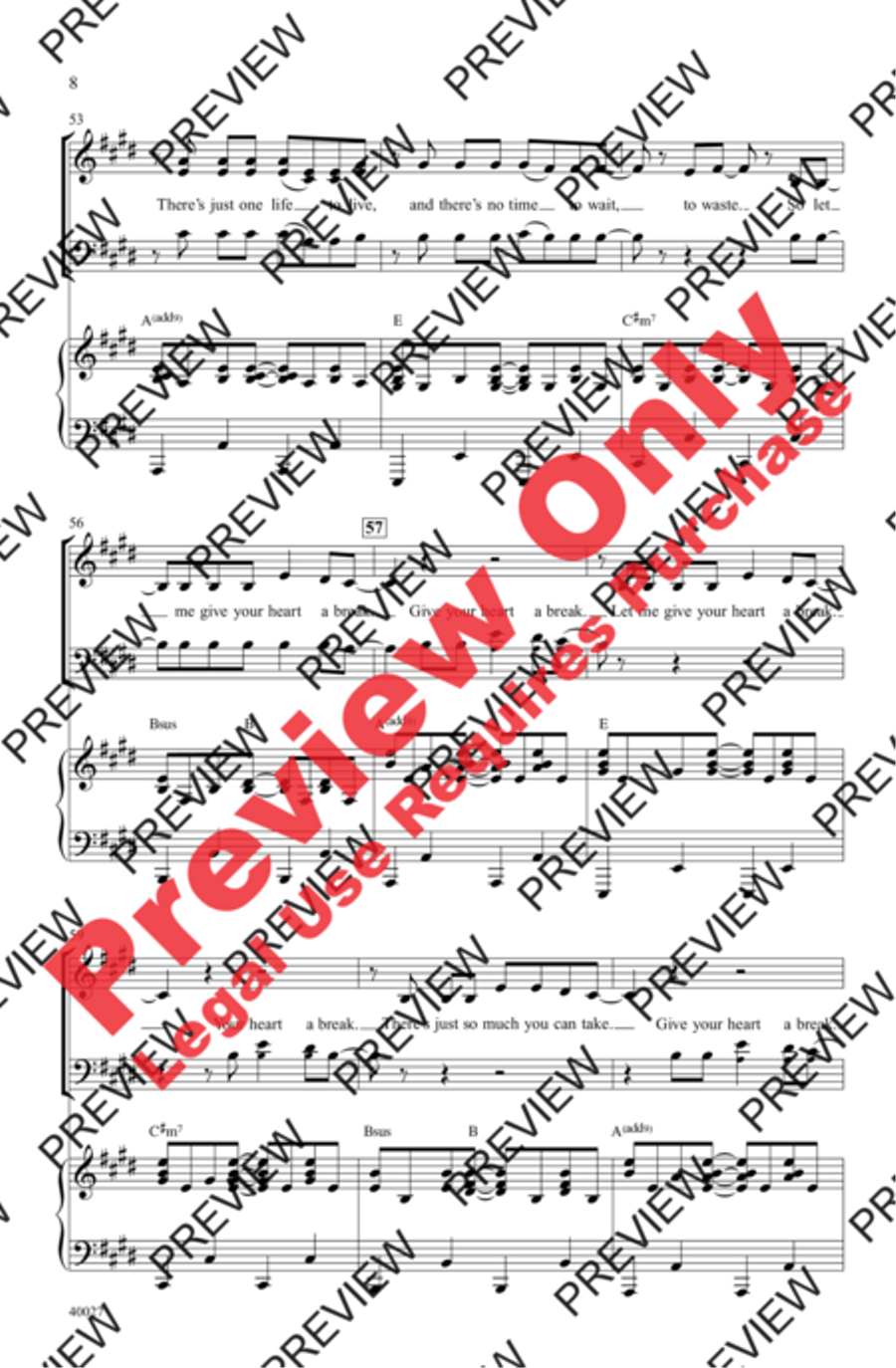 Give Your Heart a Break Give Your Heart a Break 3-Part scores gallery preview page 8