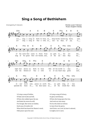 Sing a Song of Bethlehem (Key of C-Sharp Minor)