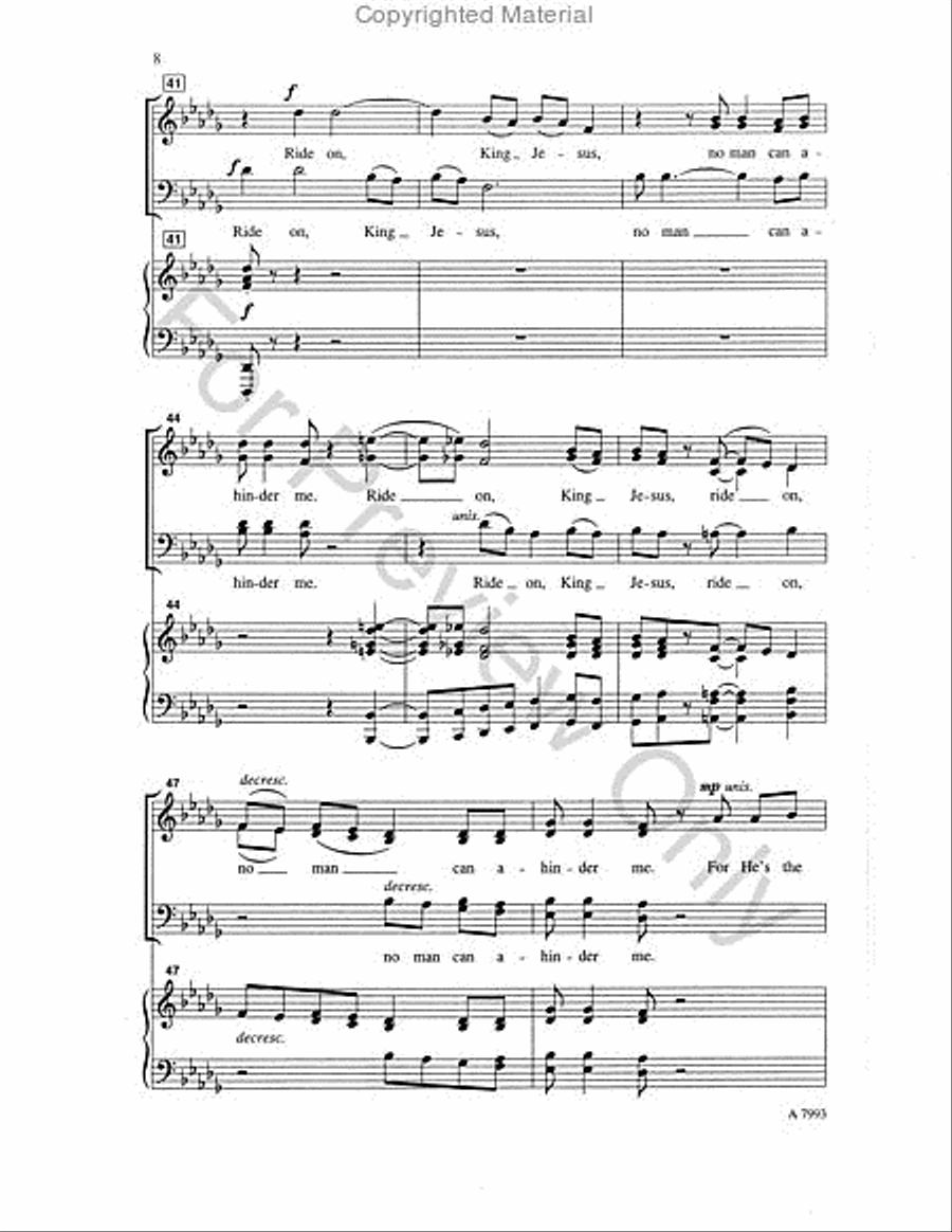 Ride On, King Jesus Ride On, King Jesus 4-Part scores gallery preview page 7
